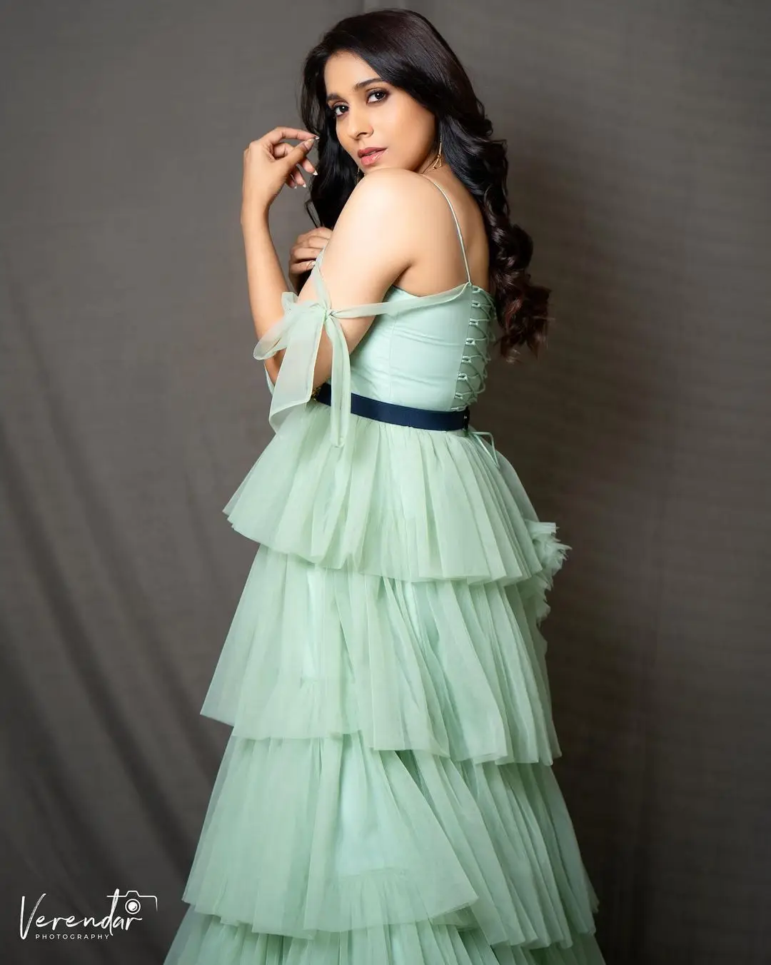 Rashmi Gautam In Sleeveless Green Gown